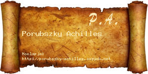 Porubszky Achilles névjegykártya